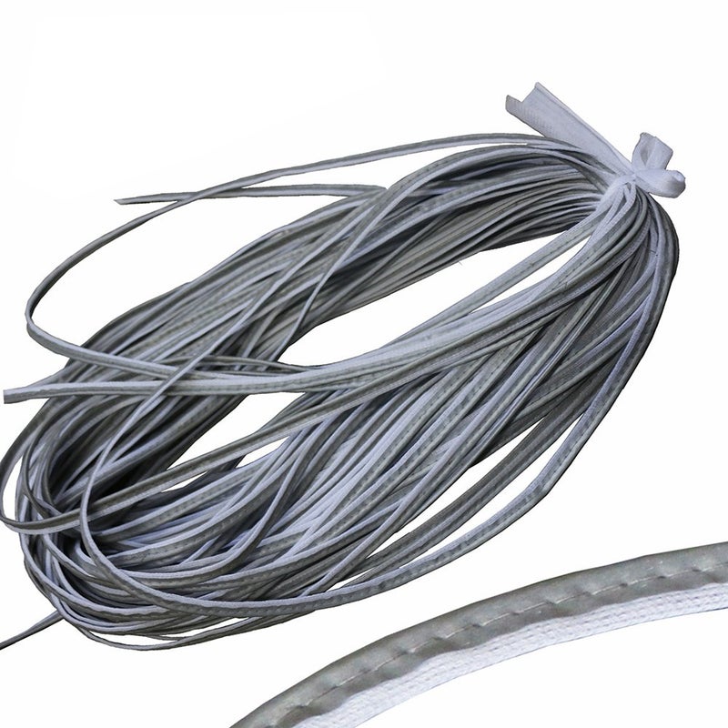 JINBING Silver Reflective Piping Fabric Strip Edging Braid Trim Sew On 21 yds (20meters) - Image 2